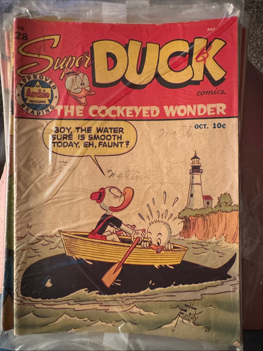 Super Duck Comics "The Cockeyed Wonder" Vintage Comic - Red & Yellow Cover